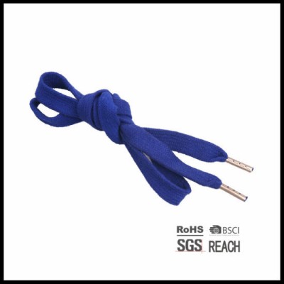 Solid Blue Color Cotton Running Flat Flat Athletic Shoelaces Shoe String Ties